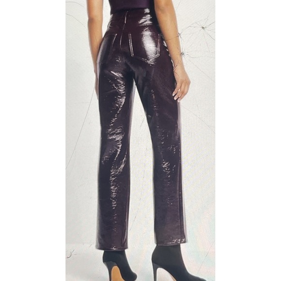 Express Women's 10R Purple  Straight Super High Rise Polyurethane Pants Y2K - Picture 3 of 8